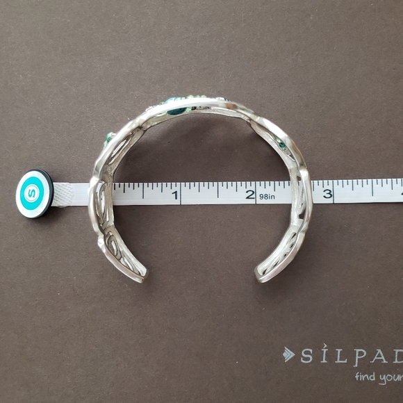 Silpada Sterling Silver Turquoise 'Garden Party' Cuff Bracelet B2182 - Picture 14 of 16